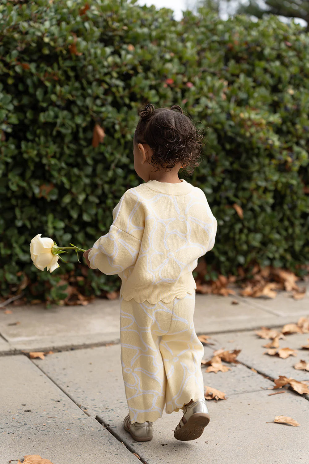 Dahlia Floral Knit Set - Lemon