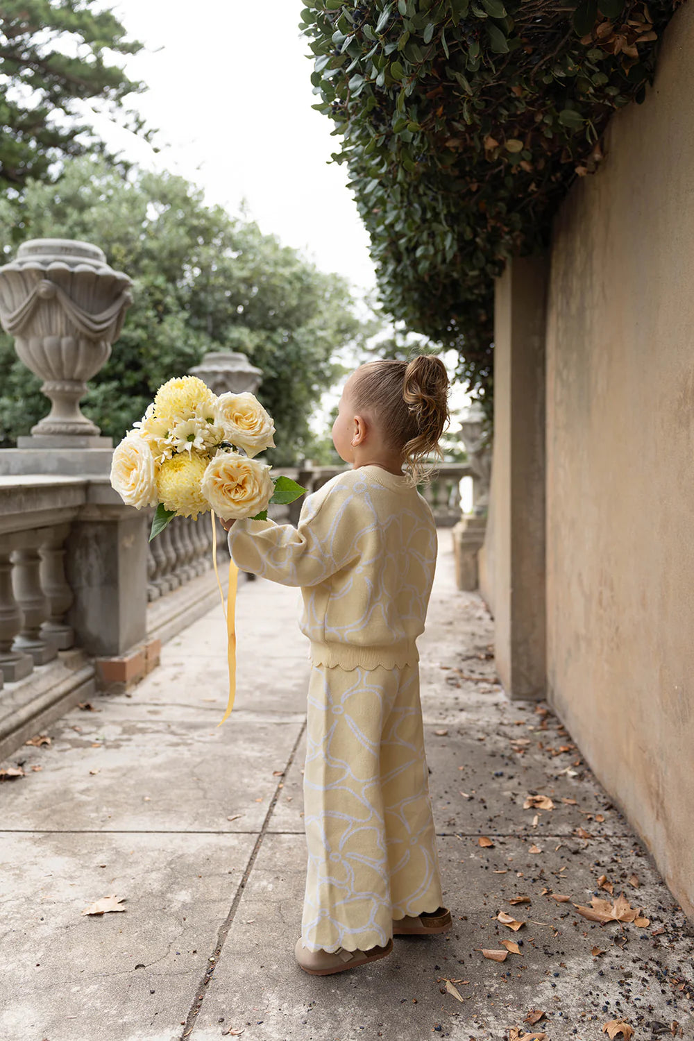 Dahlia Floral Knit Set - Lemon