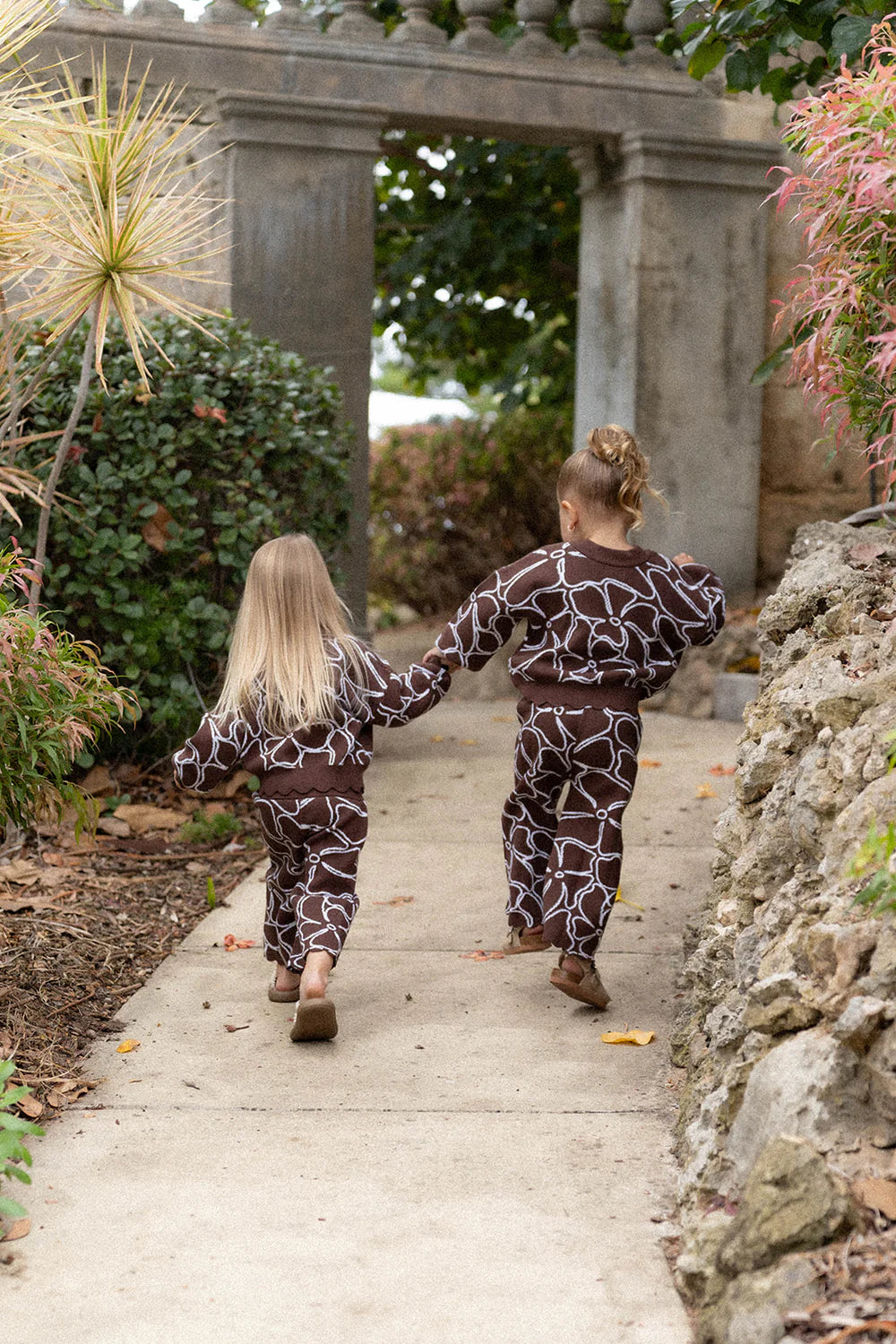 Dahlia Floral Knit Set - Chocolate