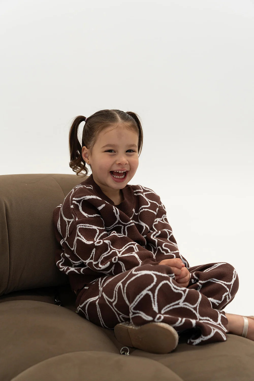 Dahlia Floral Knit Set - Chocolate
