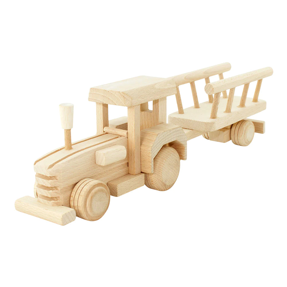 Wooden Tractor with Trailer Betty