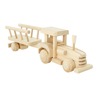 Wooden Tractor with Trailer Betty