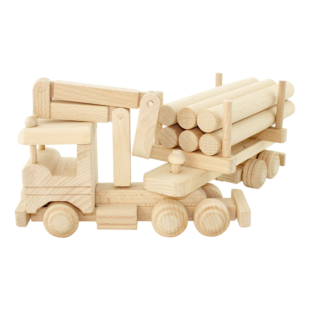 Wooden Truck with Logs & Crane Montana