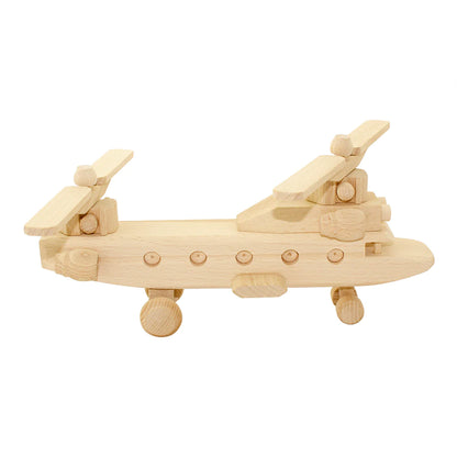 Wooden Helicopter Twin Rotors Hunter