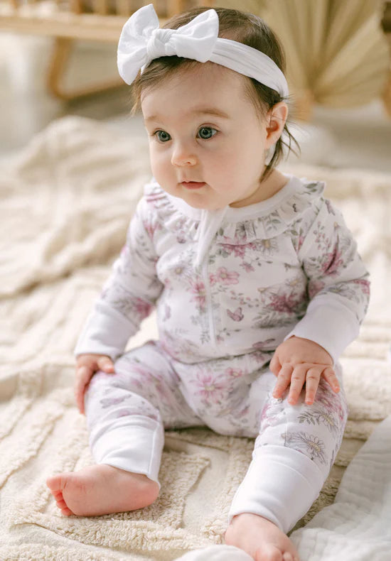 Daisy Floral LS Zip Romper