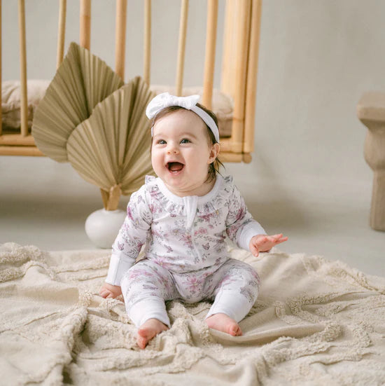 Daisy Floral LS Zip Romper
