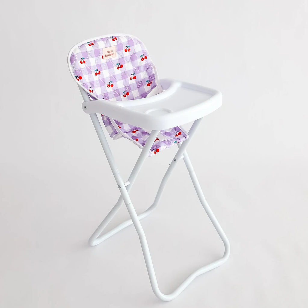 Doll Highchair - Cherry Gingham