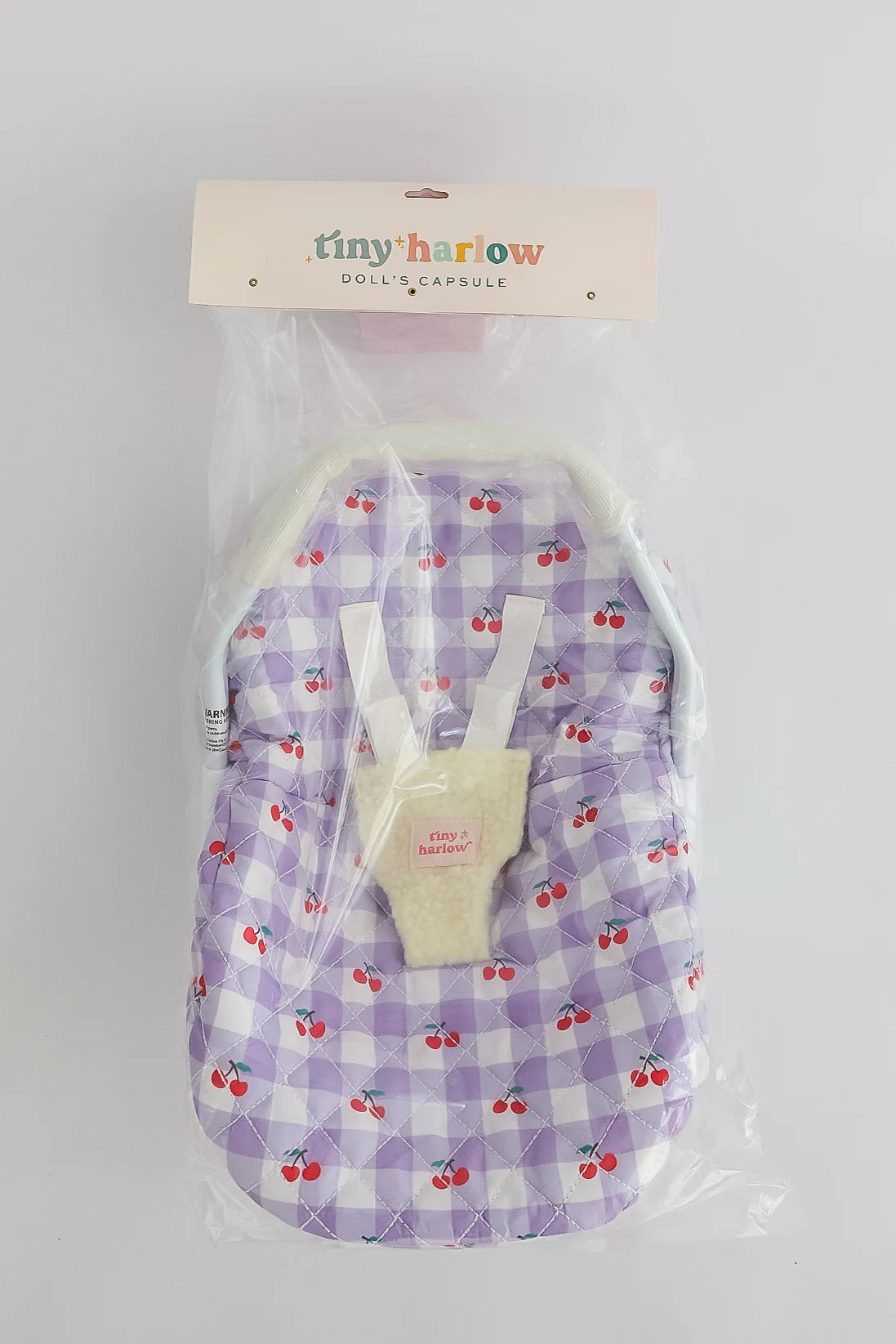 Dolls Car Seat Capsule - Cherry Gingham