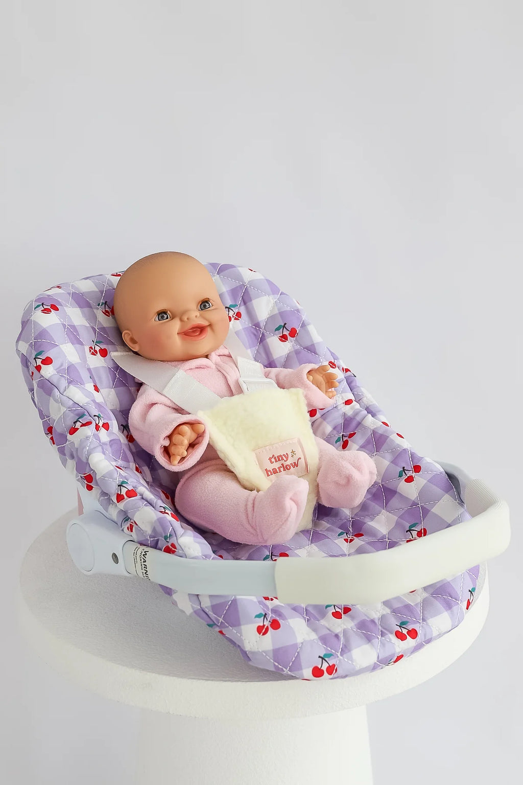 Dolls Car Seat Capsule - Cherry Gingham