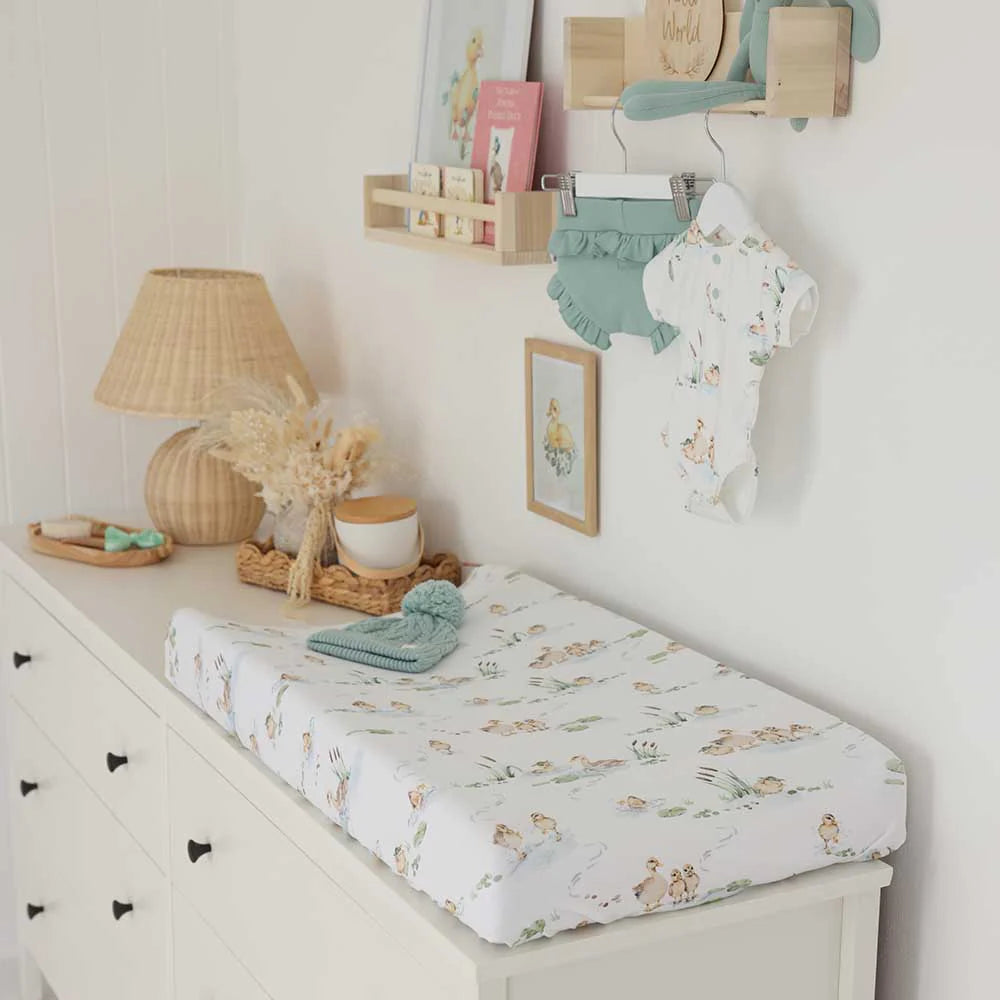 Duck Pond Organic Bassinet Sheet / Change Pad Cover