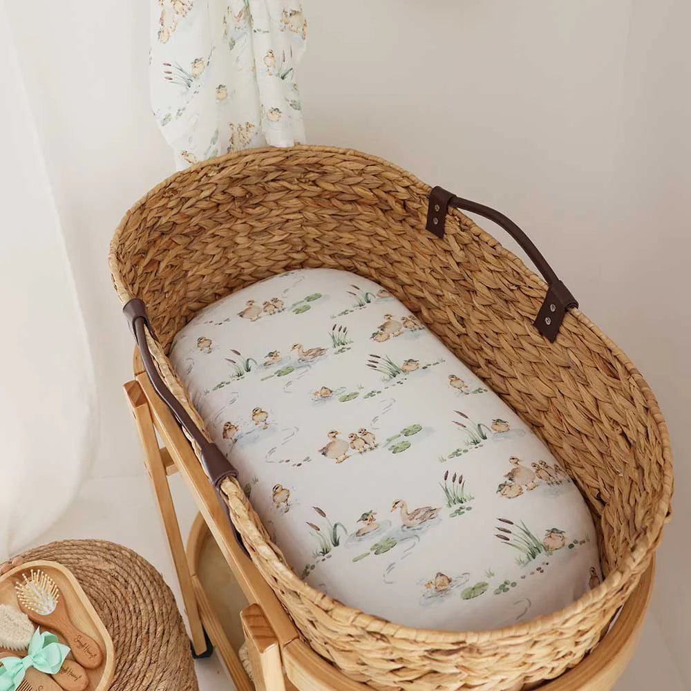 Duck Pond Organic Bassinet Sheet / Change Pad Cover