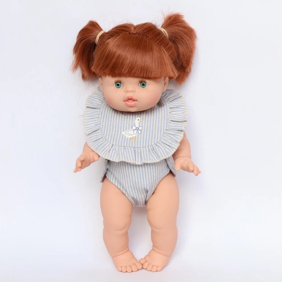 COMING SOON Goose Frilled Bib & Diaper Doll Set