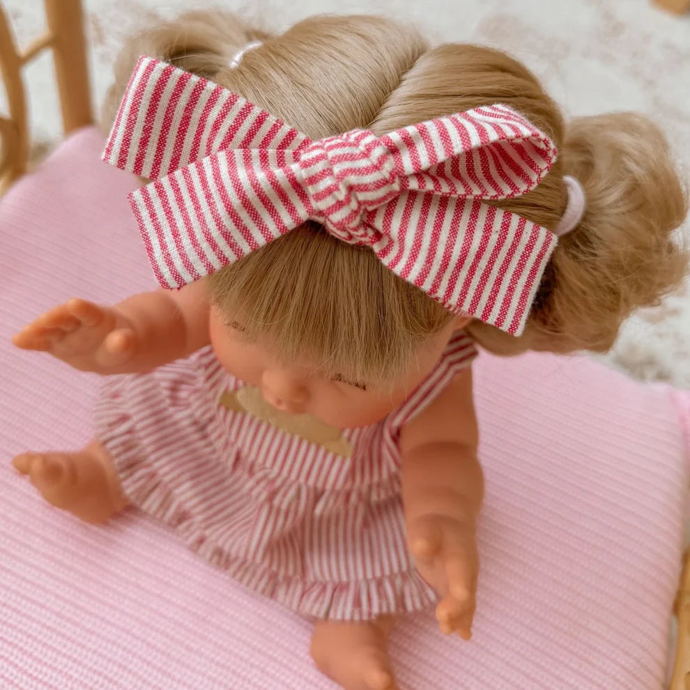 COMING SOON Doll Clothing - Red & Ivory Frilled Three-Piece Set with Croissant