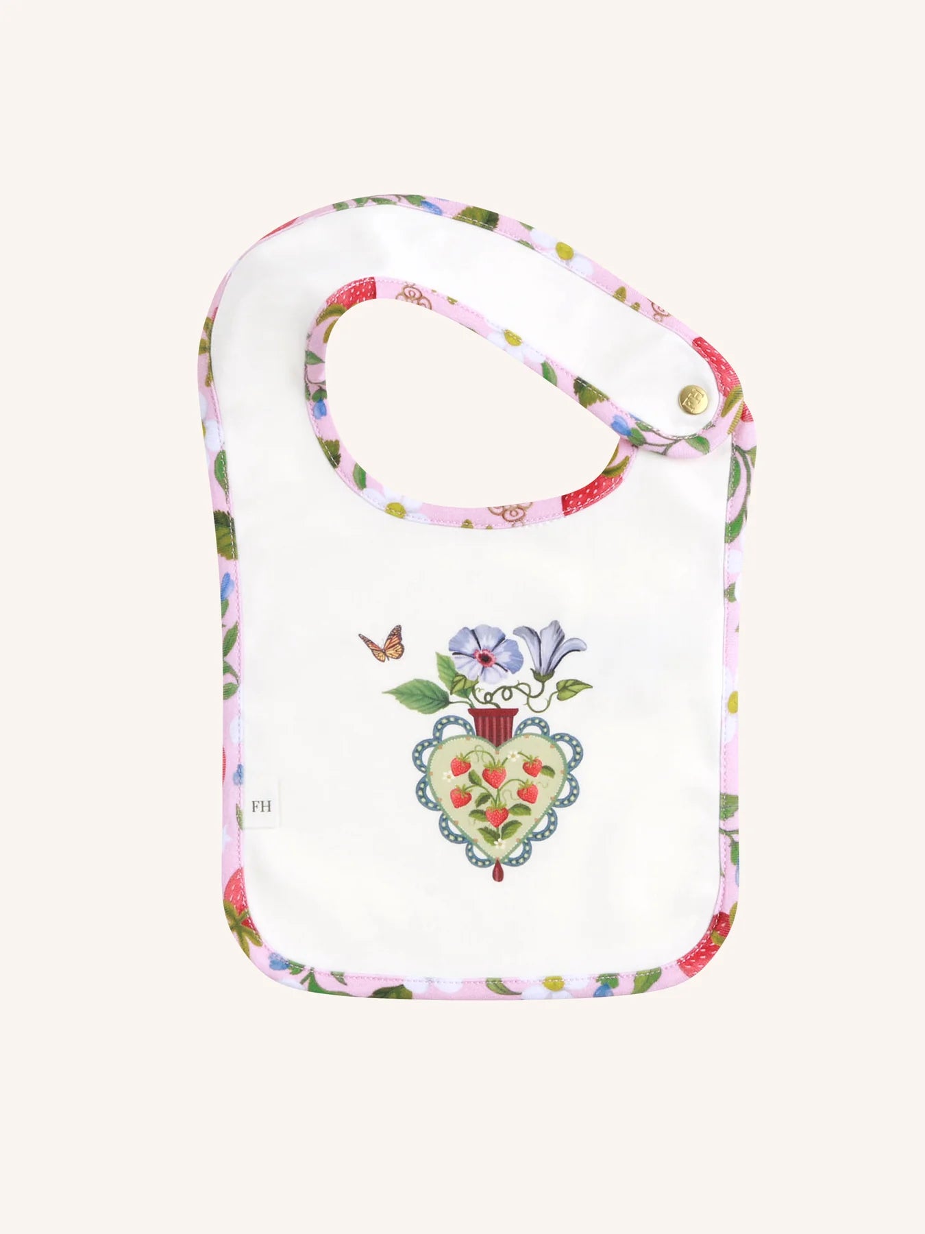 'Hearts Floral' Dandy Duo Bibs - 2 Pack - Pink