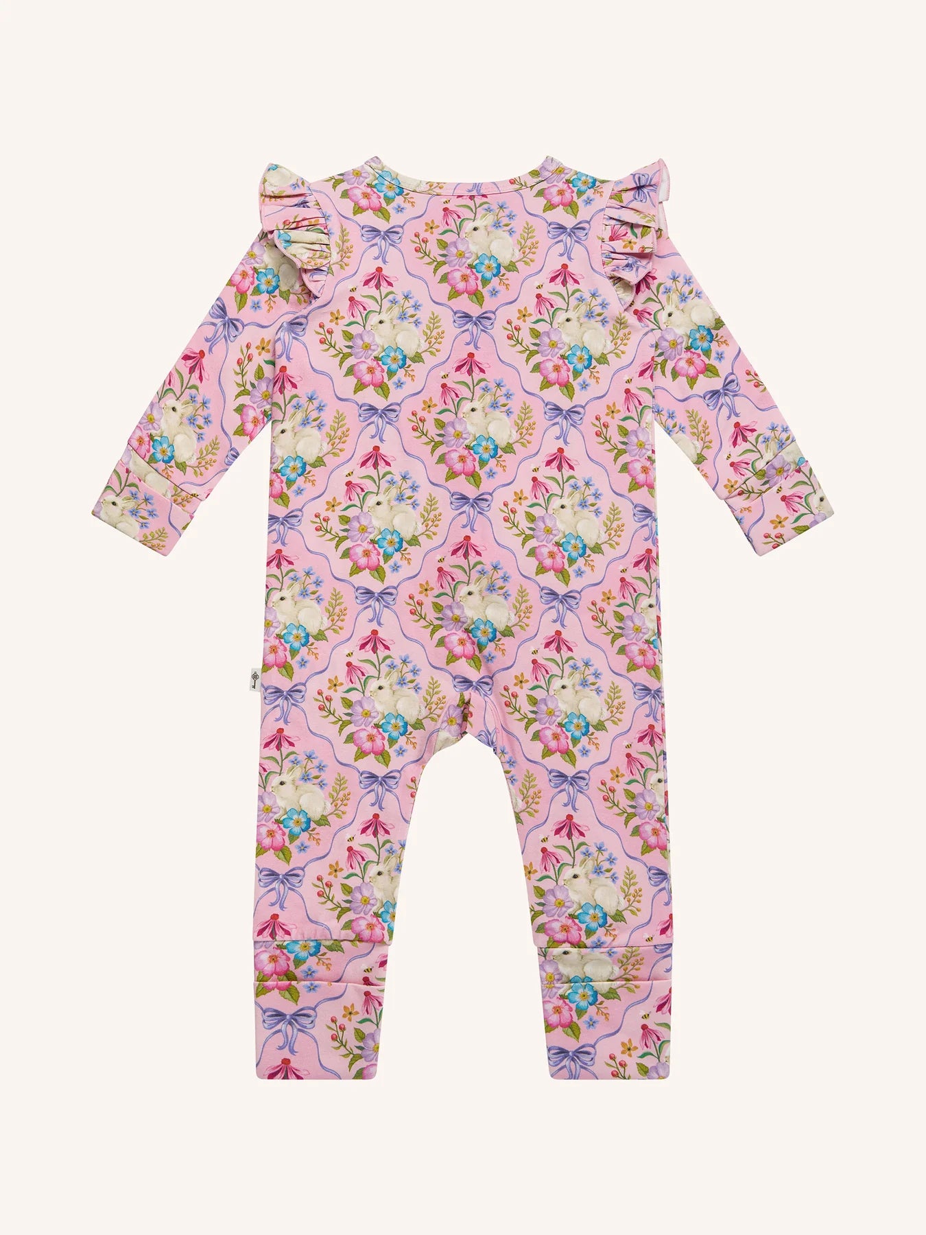 'Bunnies & Bows' Precious Frill Coverall - Pink Love