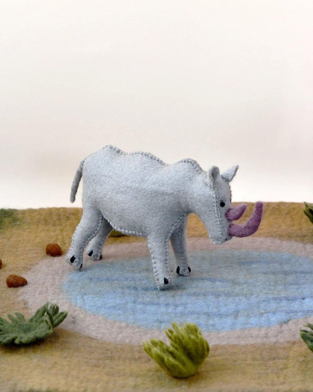 Felt Rhinoceros Soft Toy for Safari Play (New)