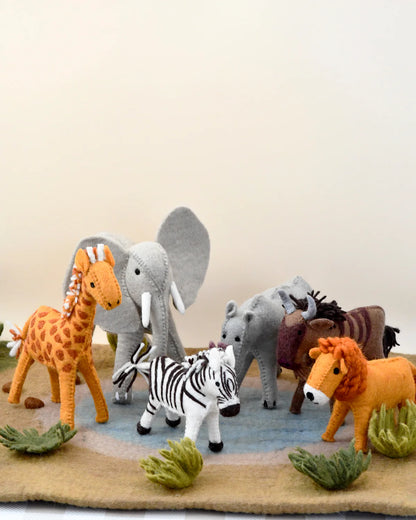 Felt Elephant Soft Toy for Safari Play (New)