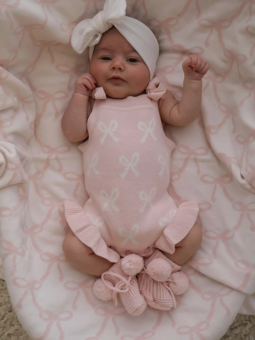 Frill Ribbon Bow Blanket | Reversible