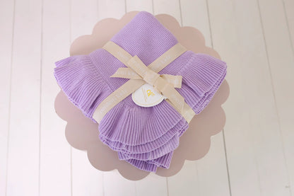 Frilly Knit Blanket Lilac