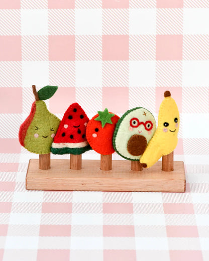 Felt Fruits Finger Puppets Set