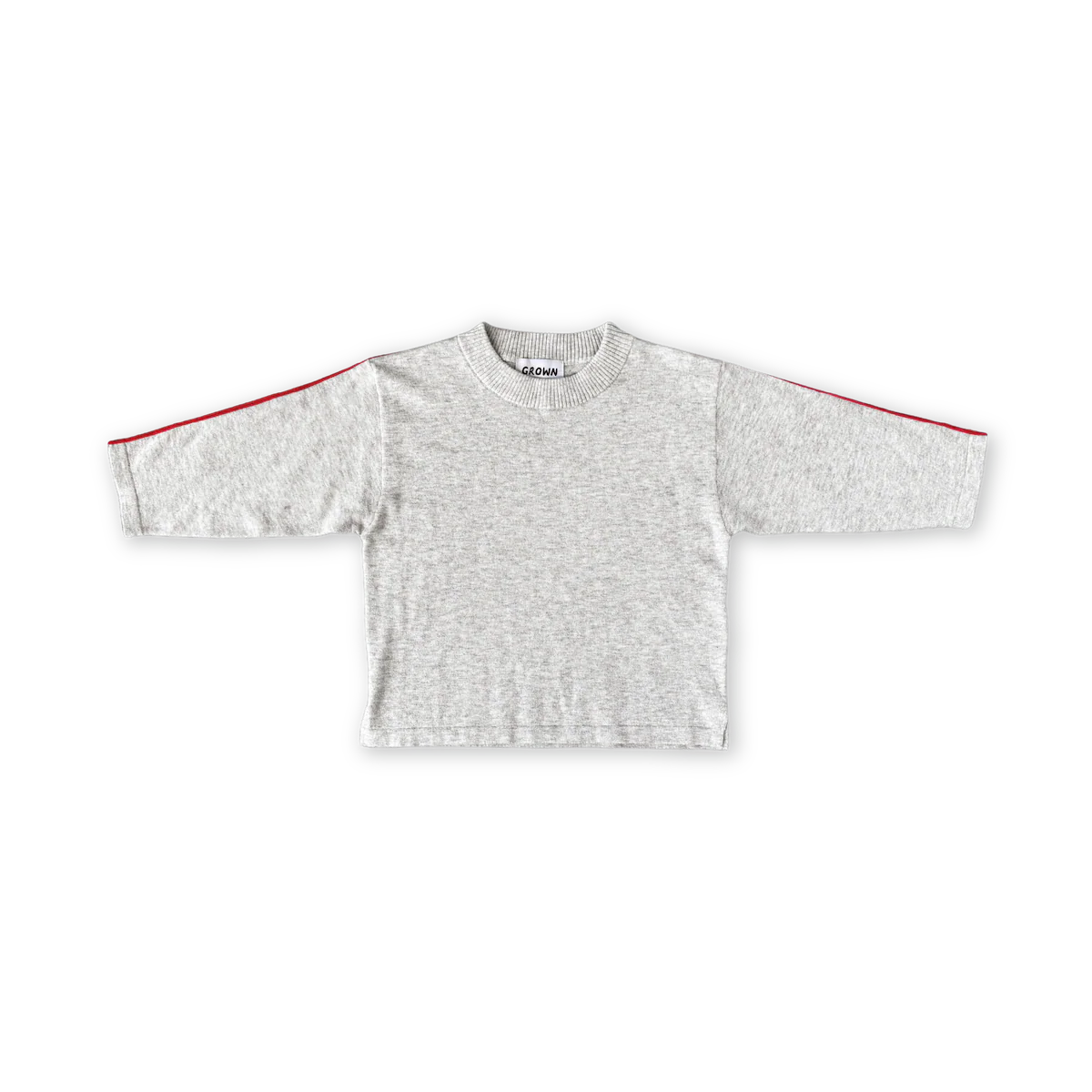 COMING SOON Organic Seam Long Slv Knit Tee - Grey Marle