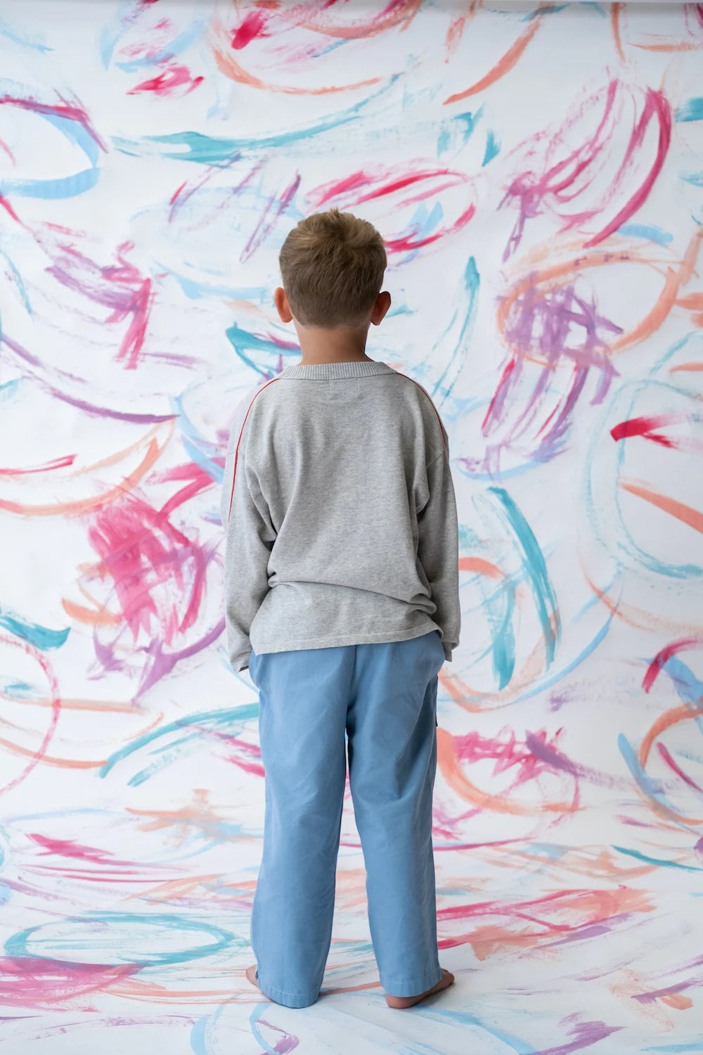 COMING SOON Organic Seam Long Slv Knit Tee - Grey Marle