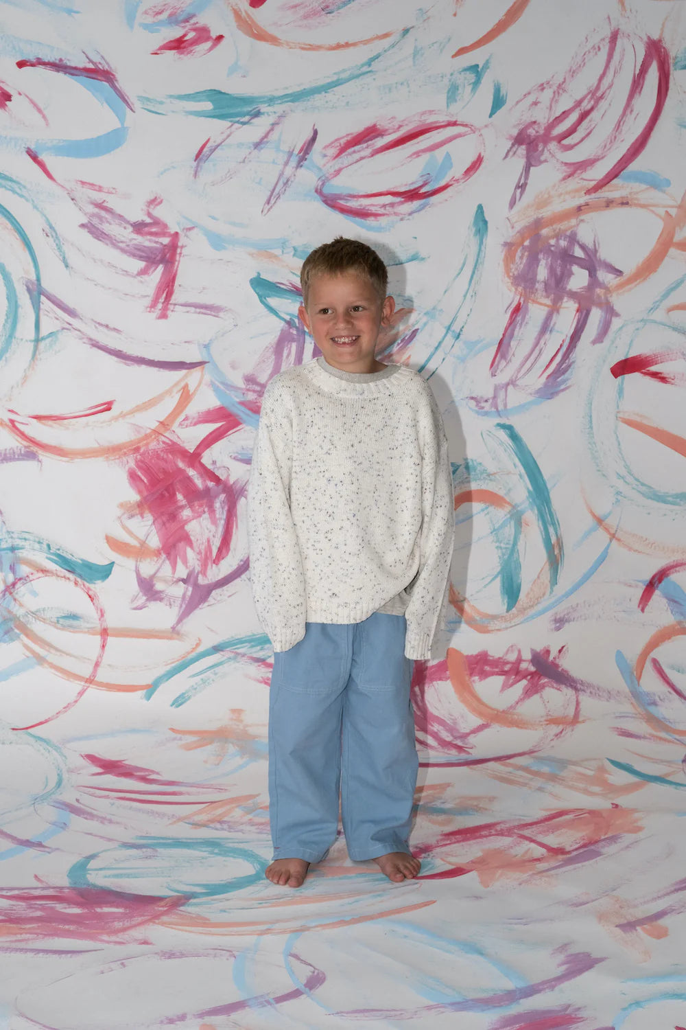 COMING SOON Organic Funfetti Knit Pull Over - Surf