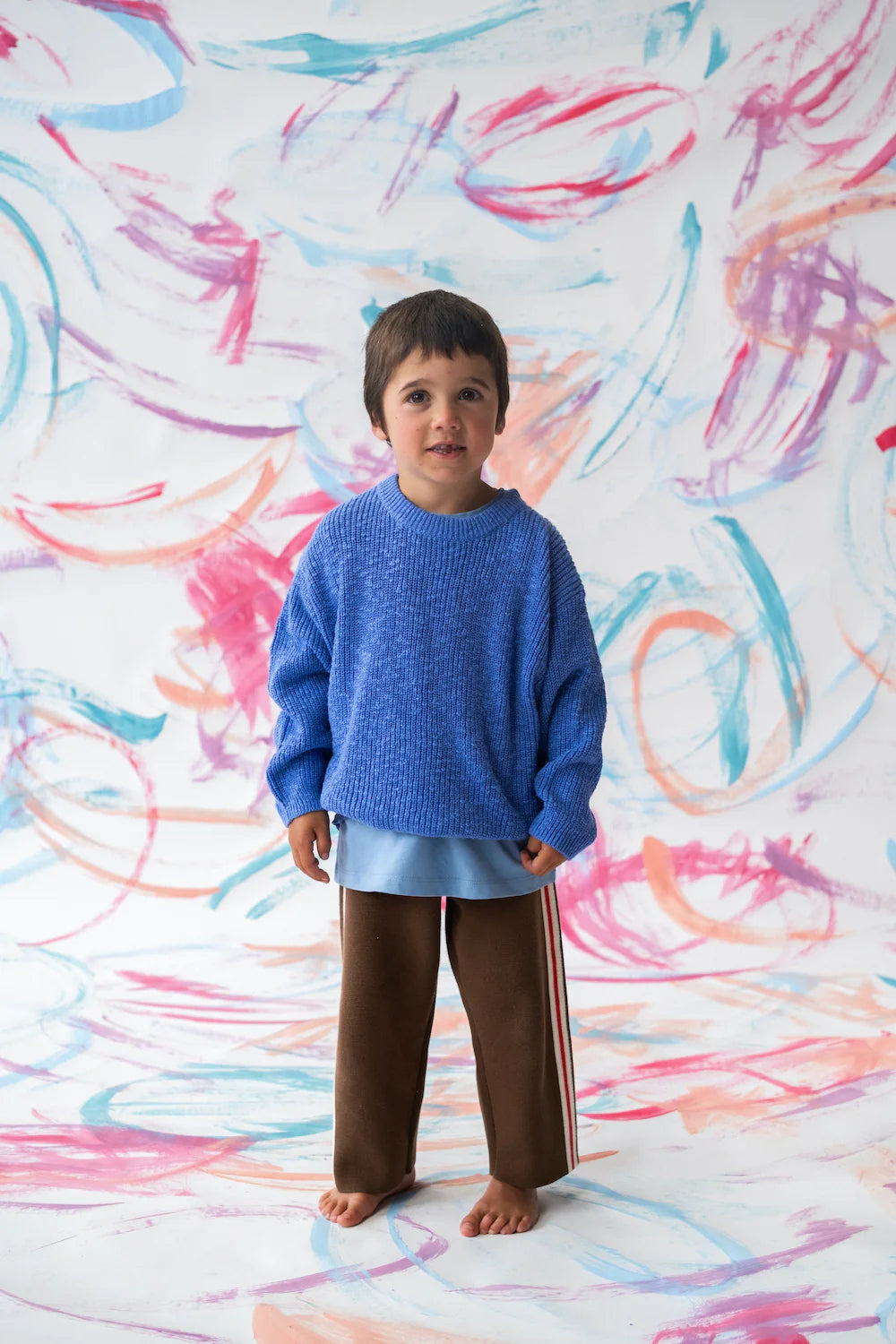 COMING SOON Textured Organic Slub Knit Pull Over - Cobalt