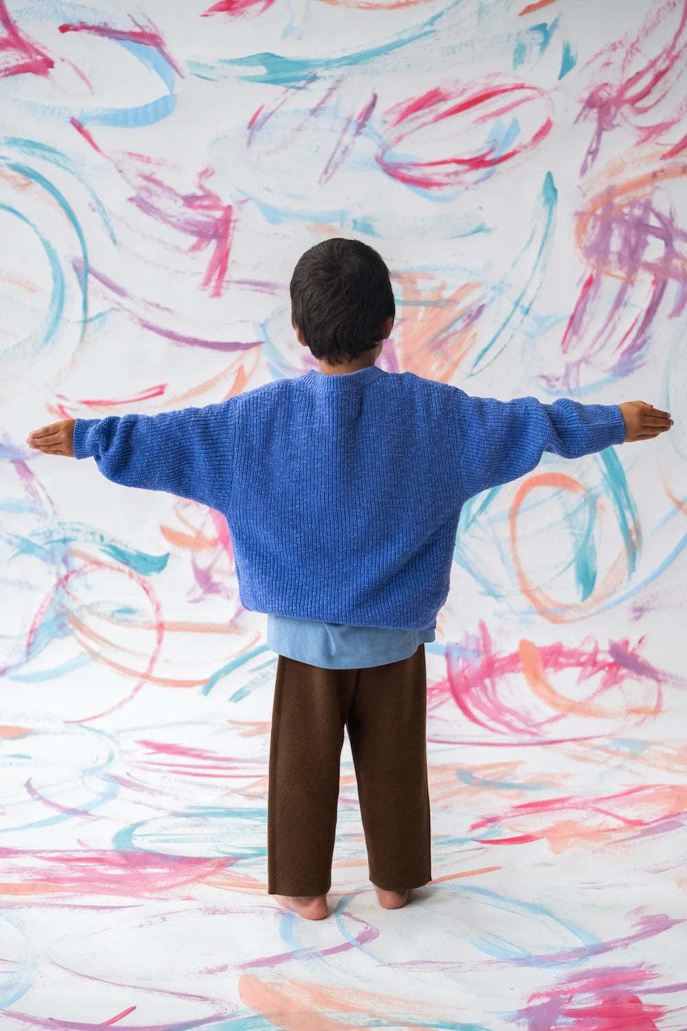 COMING SOON Textured Organic Slub Knit Pull Over - Cobalt