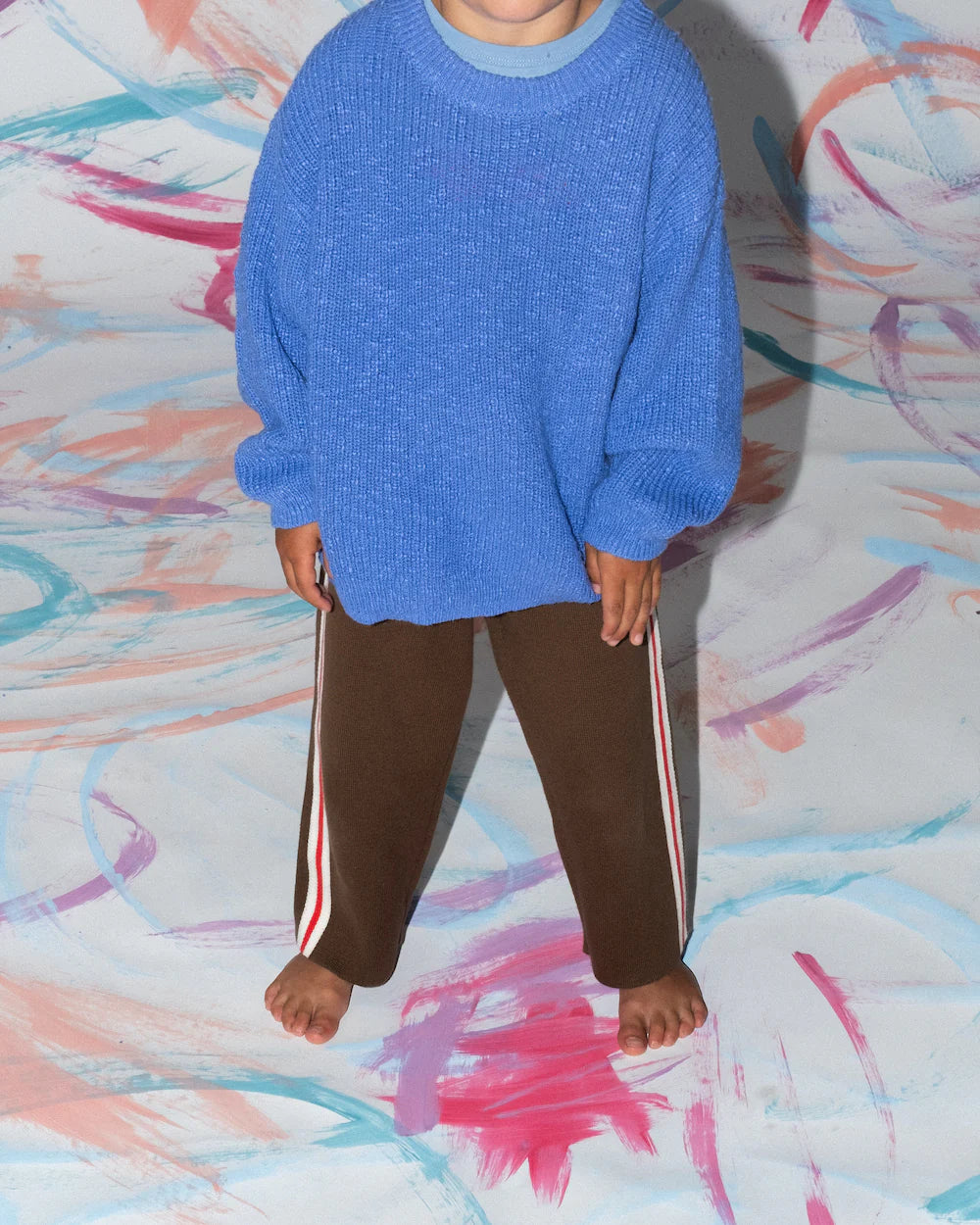 COMING SOON Textured Organic Slub Knit Pull Over - Cobalt