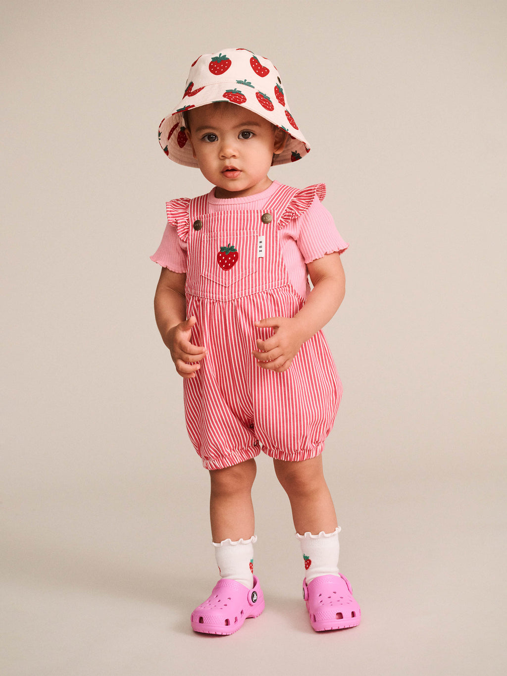COMING SOON Strawberry Emb Stripe Playsuit