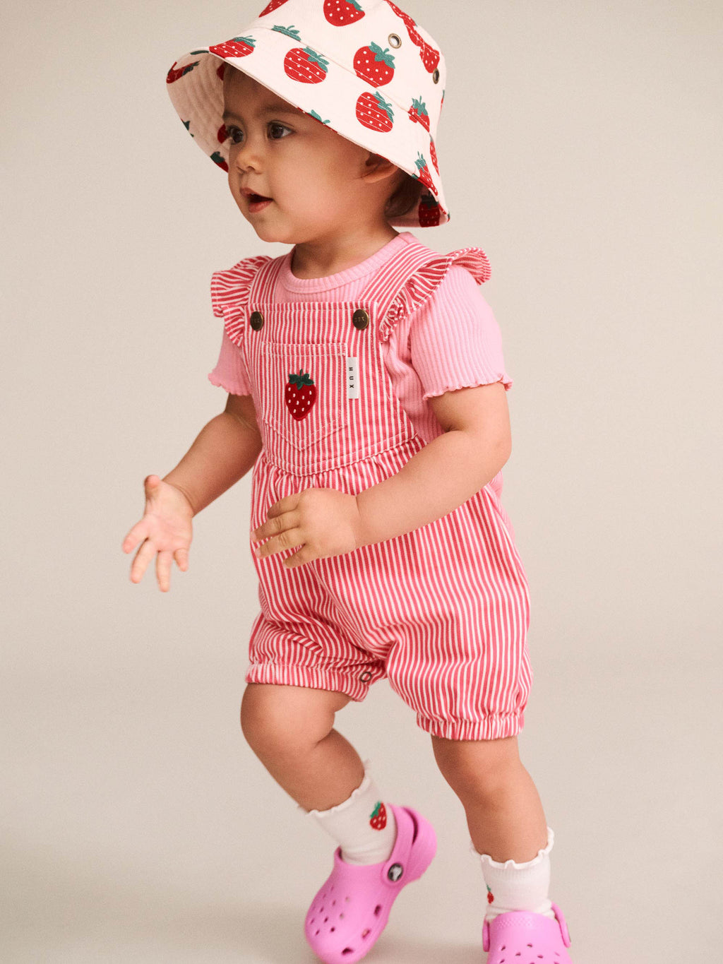 COMING SOON Strawberry Emb Stripe Playsuit