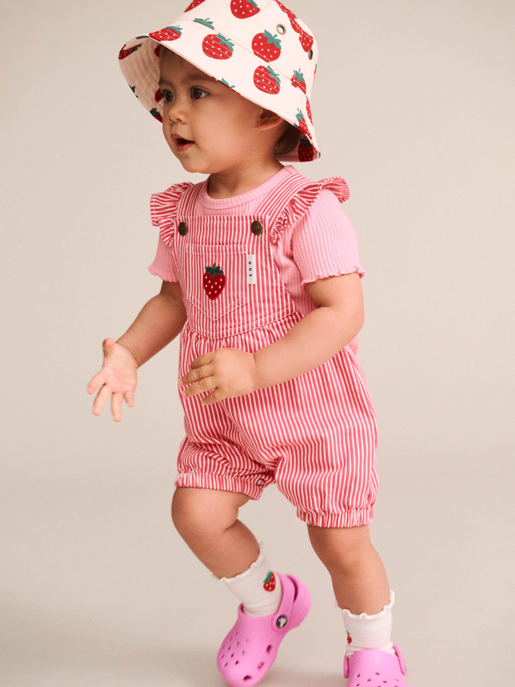 COMING SOON Strawberry Emb Stripe Playsuit
