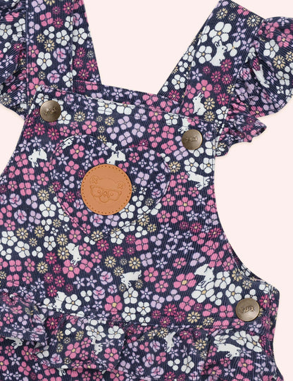 Midnight Flower Garden Frill Overall