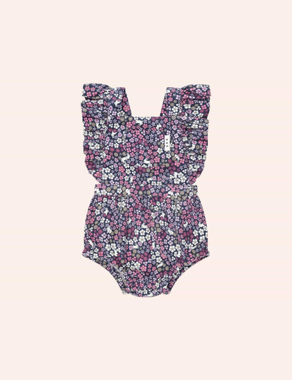 Midnight Flower Garden Frill Playsuit