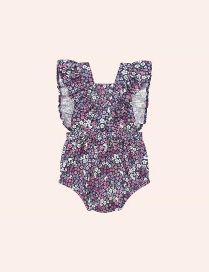 Midnight Flower Garden Frill Playsuit