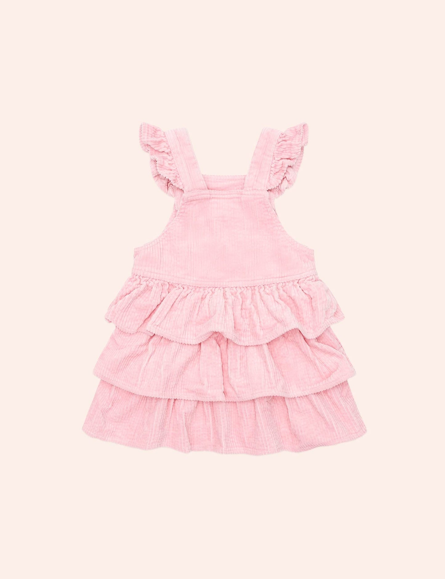 Blush Cord Tiered Overall