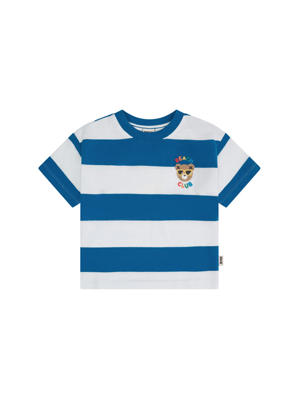 COMING SOON Beach Club Hux Block Stripe Drop Shoulder Tee