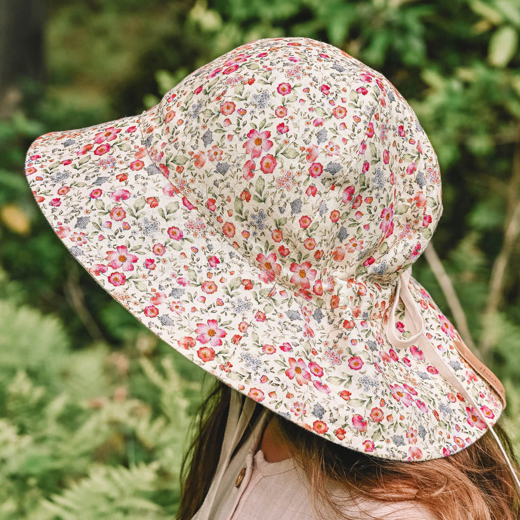 Wanderer' Panelled Bucket Sun Hat - Francesca / Flax