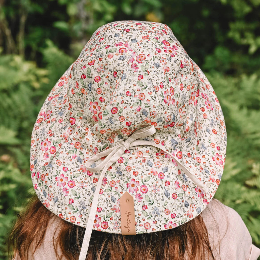 Wanderer' Panelled Bucket Sun Hat - Francesca / Flax