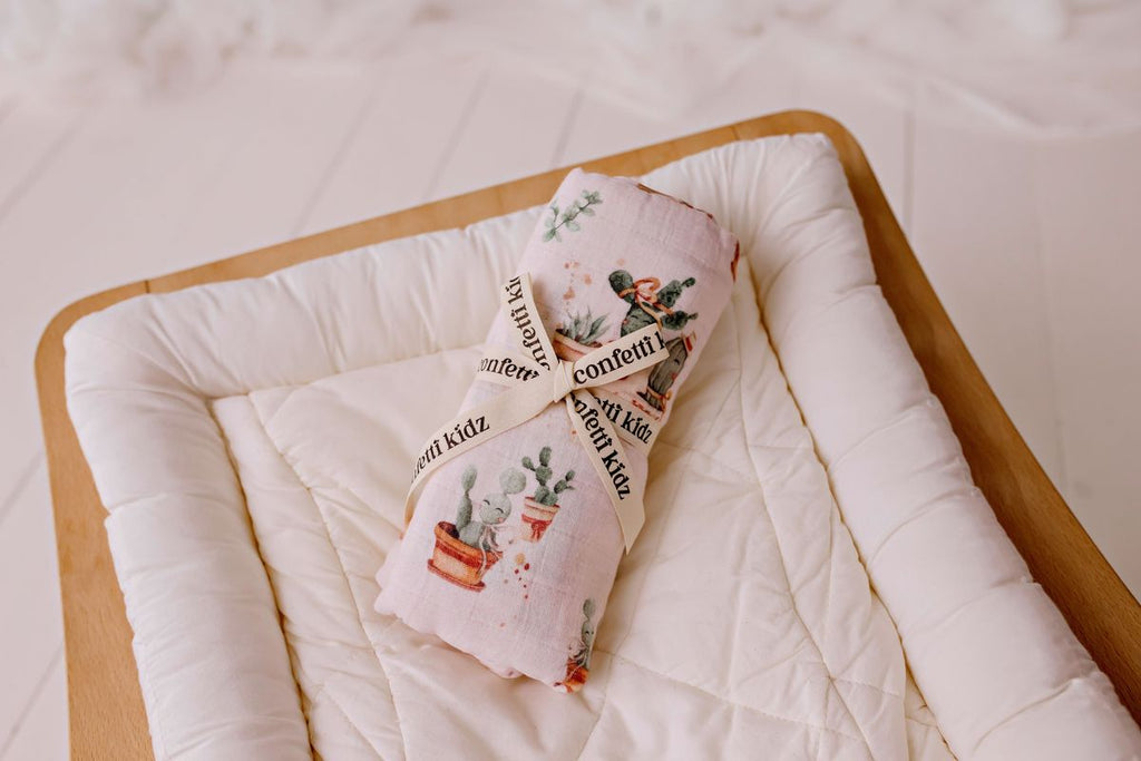 Happy Cactus - Organic Muslin Swaddle