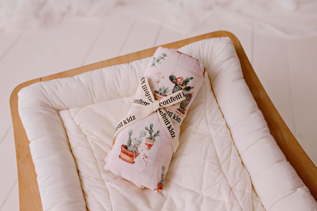 Happy Cactus - Organic Muslin Swaddle