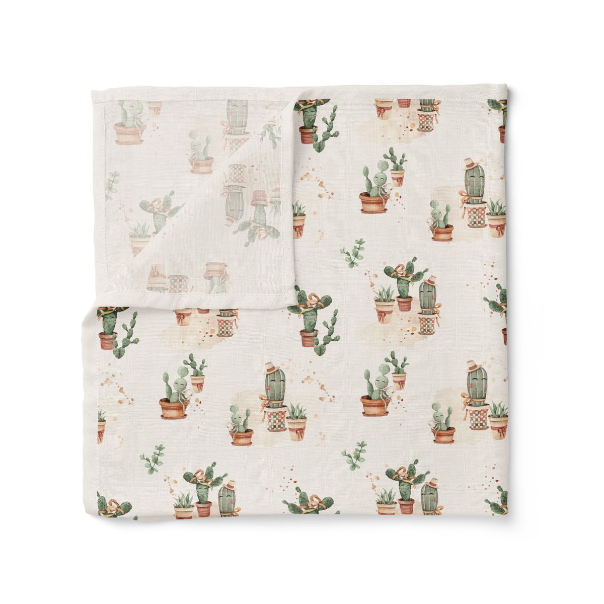 Happy Cactus - Organic Muslin Swaddle