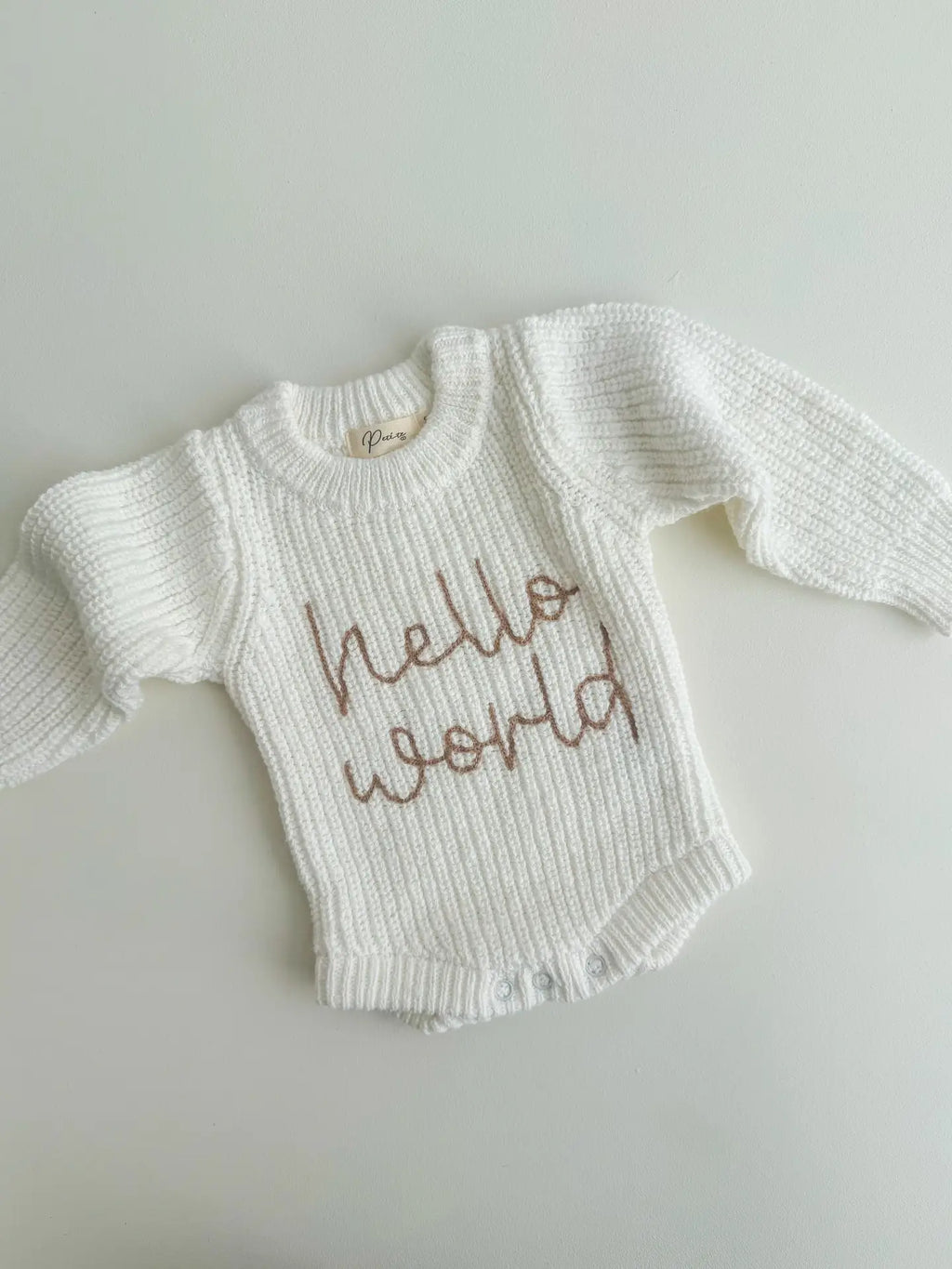 Hello World Textured Snow Romper