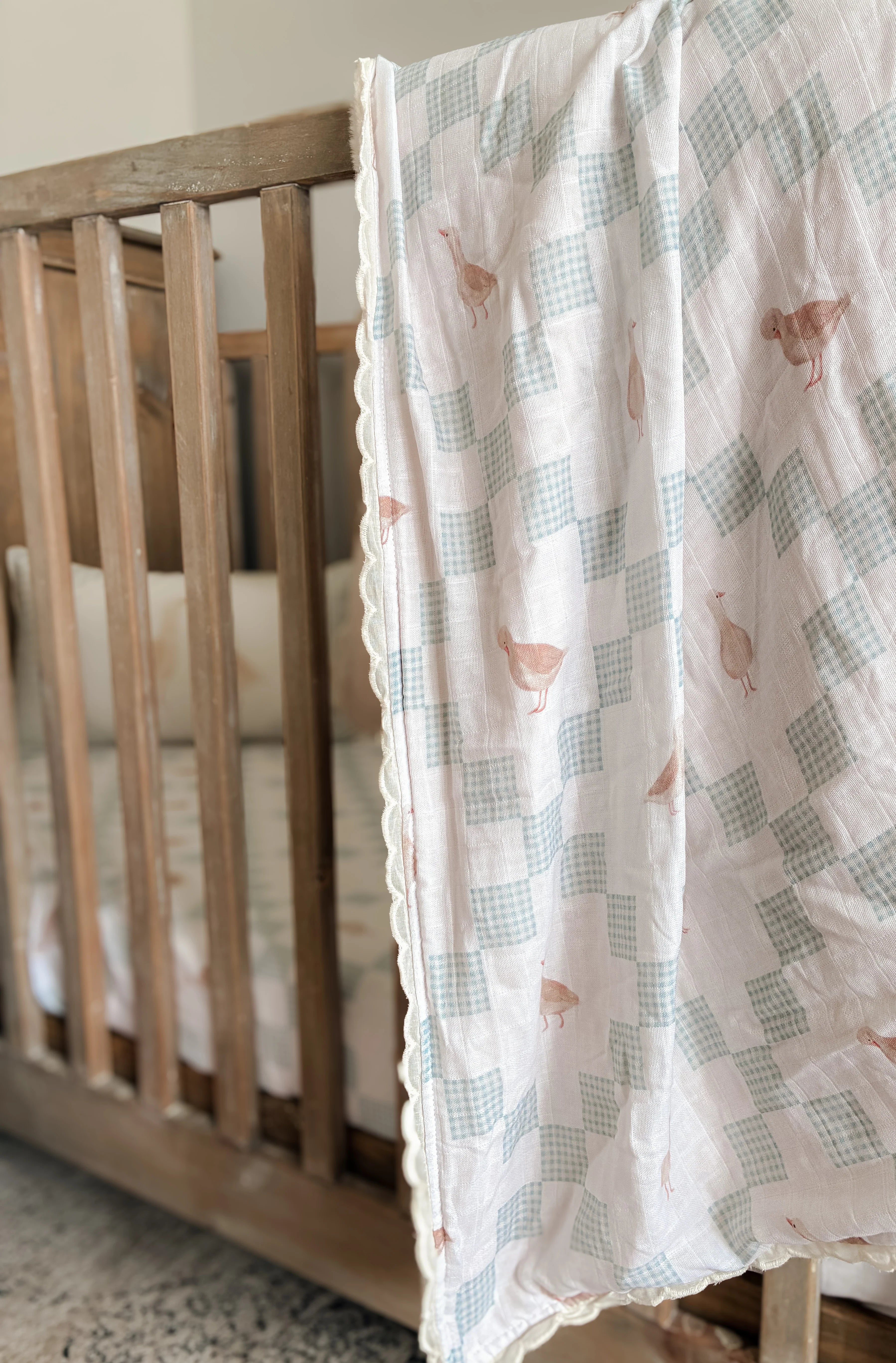 Goosey Gander Fur Lined Cot Blanket