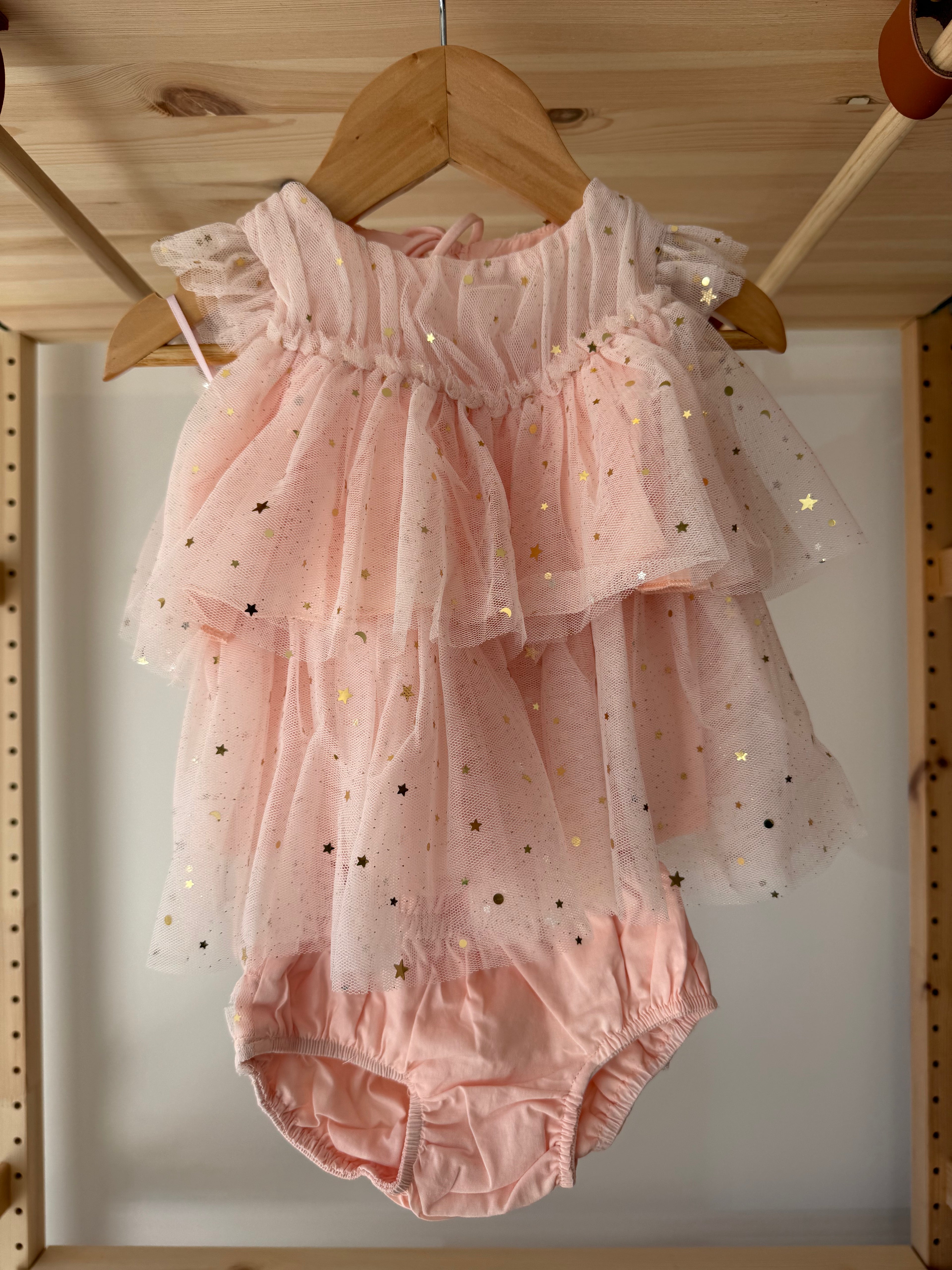 Twinkle Twinkle Little Star Baby Dress - Pale Pink