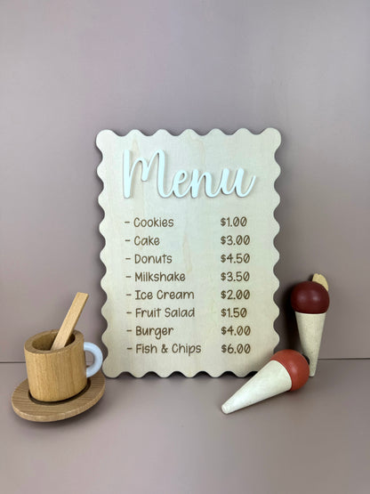 Play Menu Sign