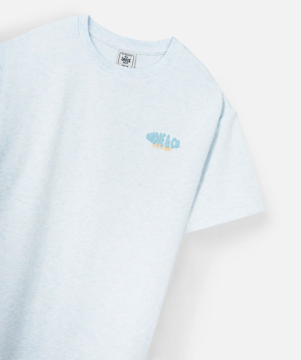The Lenox Tee - Light Blue Marle