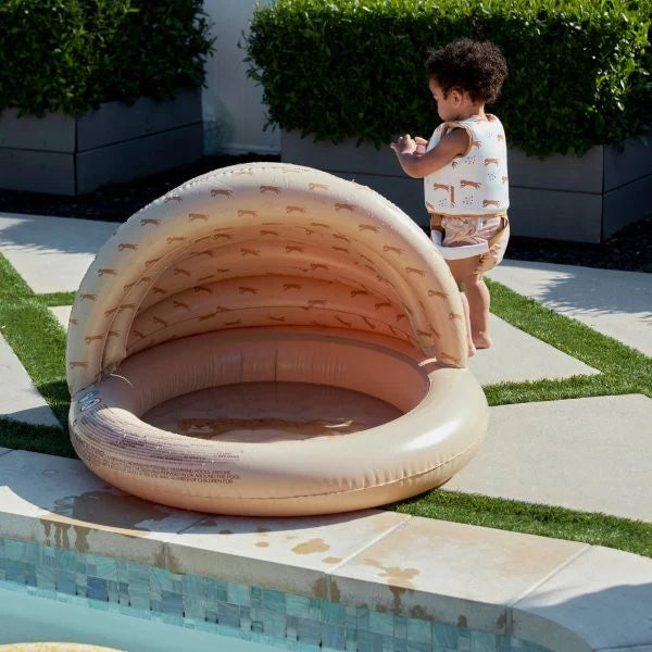 Inflatable Children's Pool with Canopy - Leopard