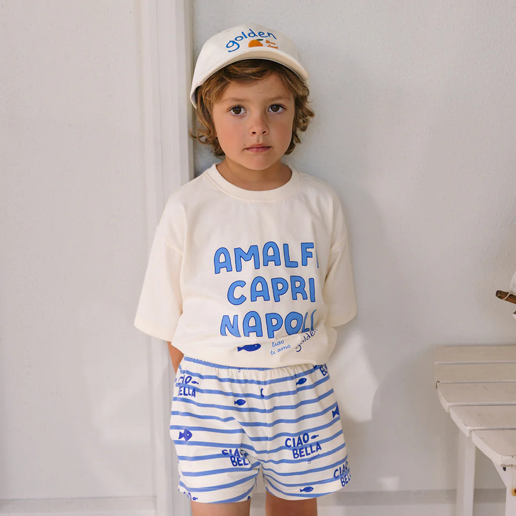 Italian Holiday Mid Sleeve Tee Buttercream